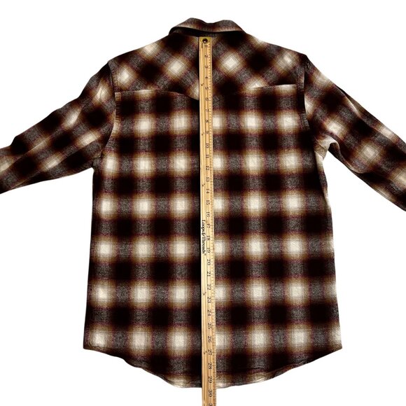 Pendleton Thomas Kay Plaid Western Large Long Sleeve Pearl Snap HEAVY Cotton - Picture 10 of 13